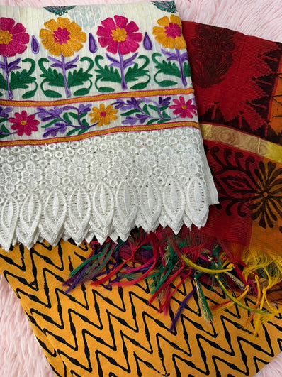 Unstitched Suit Material- 451 Mustard