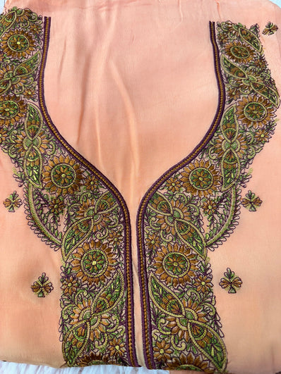 Unstitched Suit Material- 453 Coral