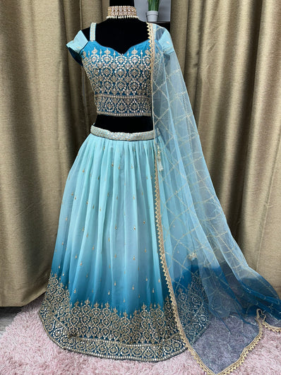 Party wear Lehenga in Blue  Color