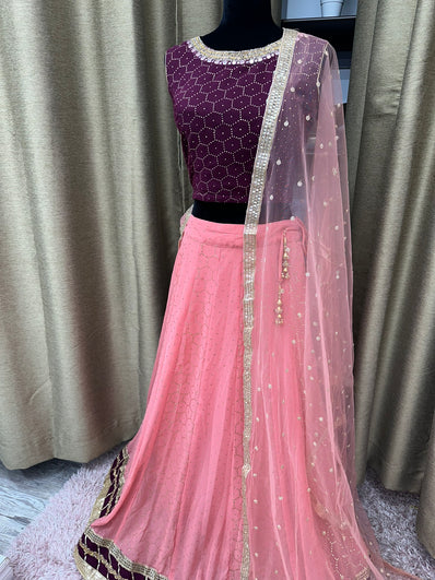 Party wear Lehenga in Plum  Color