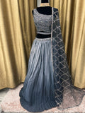 Party wear Lehenga in Grey Color