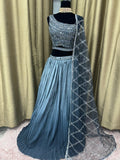 Party wear Lehenga in Grey Color