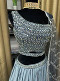 Party wear Lehenga in Grey Color