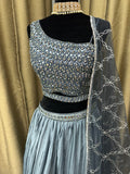 Party wear Lehenga in Grey Color