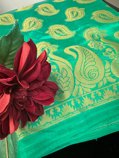 Green Banarasi Silk Saree