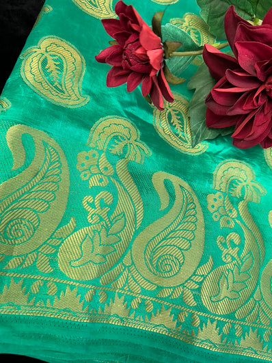 Green Banarasi Silk Saree