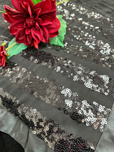 Black Georgette Saree with sequin work