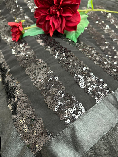 Black Georgette Saree with sequin work