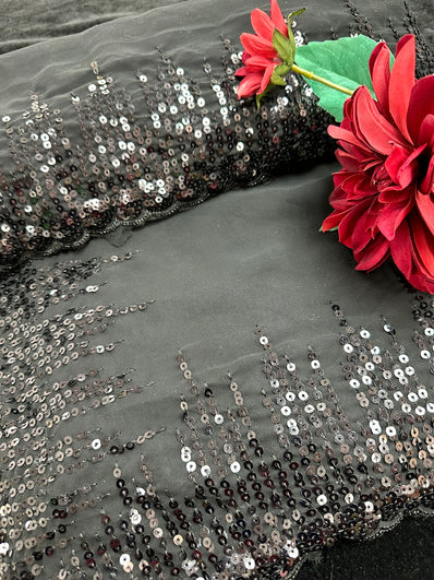 Black Georgette Saree with sequin work