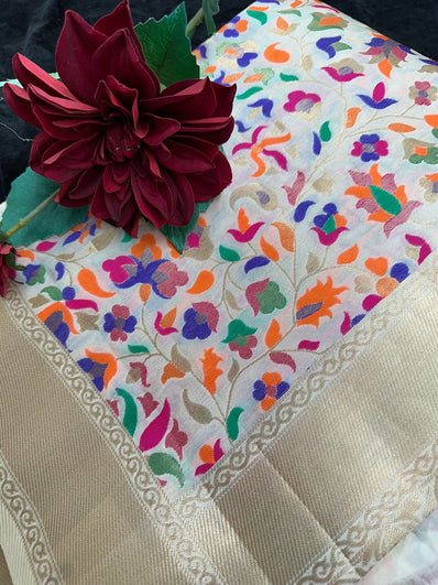 Off-White  Banarsi Saree