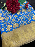 Blue Silk Printed Saree