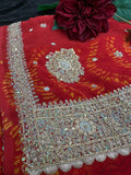 Bandani Georgette Saree with nakshi Work