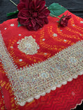 Bandani Georgette Saree with nakshi Work