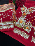 Maroon Georgette Saree with heavy sequin embroidery