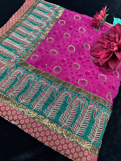 Plum Saree with Bead Work