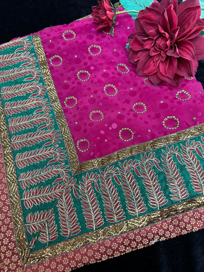 Plum Saree with Bead Work