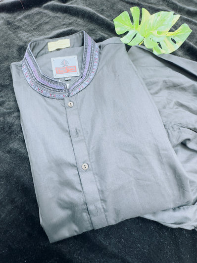 Fancy Black Kurta Pajama Set