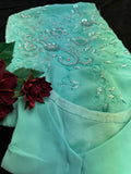 Aquamarine Georgette Saree with Sequin and beadwork with Stitched Blouse