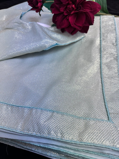 Light Blue Saree with Stitched Blouse