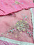 Baby Pink Net Saree with  Embroidery and Stitched Blouse