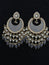 Roza Meenakari Chandbali Earring  Grey