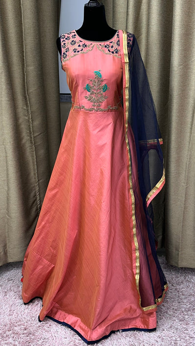 Party wear Anarkali Suit in Peach  Color
