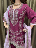 Party wear Sharara suit in Mauve Color --PSH1023