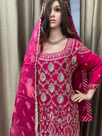 Party wear Sharara suit in Magenta Color --PSH1021M