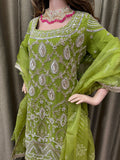 Party wear Sharara suit in Parrot Green Color --PSH1021G