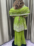 Party wear Sharara suit in Parrot Green Color --PSH1021G