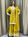 Party wear Sharara suit Yellow  --PSH1025Y