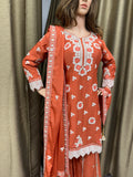 Party wear Sharara suit Coral  --PSH1025C