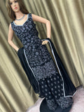 Party wear Sharara suit Black  --PSH1026