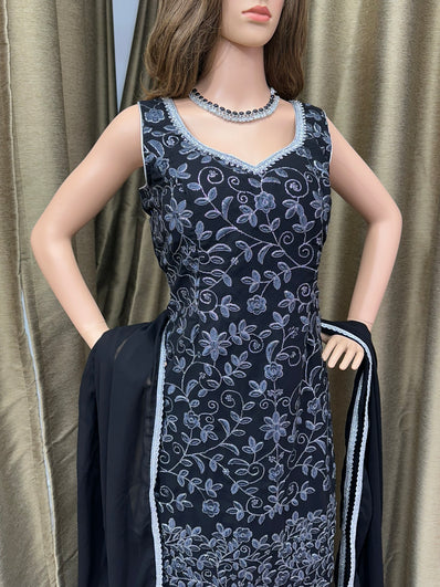Party wear Sharara suit Black  --PSH1026