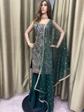 Party wear Sharara suit Green  --PSH1027G