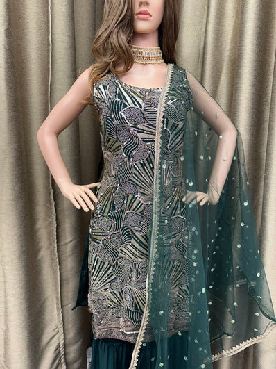 Party wear Sharara suit Green  --PSH1027G