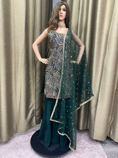 Party wear Sharara suit Green  --PSH1027G