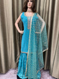 Party wear Sharara suit Teal  --PSH1028T