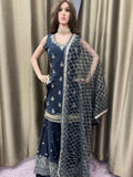 Party wear Sharara suit Dark Grey  --PSH1029DG