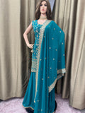 Party wear Sharara suit Teal  --PSH1030T