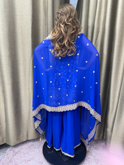 Party wear Sharara suit Royal Blue  --PSH1030B