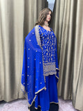 Party wear Sharara suit Royal Blue  --PSH1030B