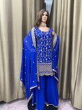 Party wear Sharara suit Royal Blue  --PSH1030B