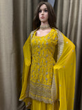 Party wear Sharara suit Yellow  --PSH1030Y