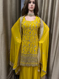 Party wear Sharara suit Yellow  --PSH1030Y