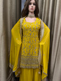 Party wear Sharara suit Yellow  --PSH1030Y