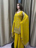 Party wear Sharara suit Yellow  --PSH1030Y