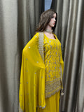 Party wear Sharara suit Yellow  --PSH1030Y