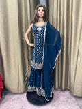 Party wear Sharara suit Navy Blue  --PSH1031N