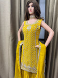 Party wear Sharara suit Yellow  --PSH1031Y